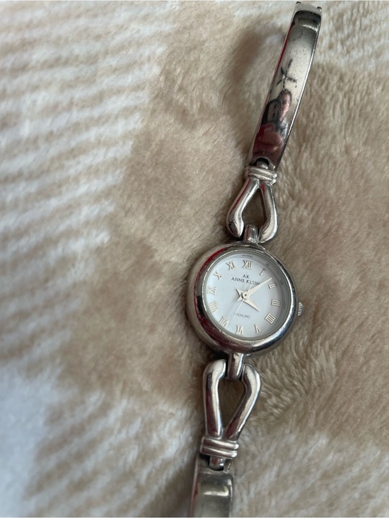 VTG Anne Klein Stainless Steel Silver Tone Ladies Bracelet Watch with White Dial